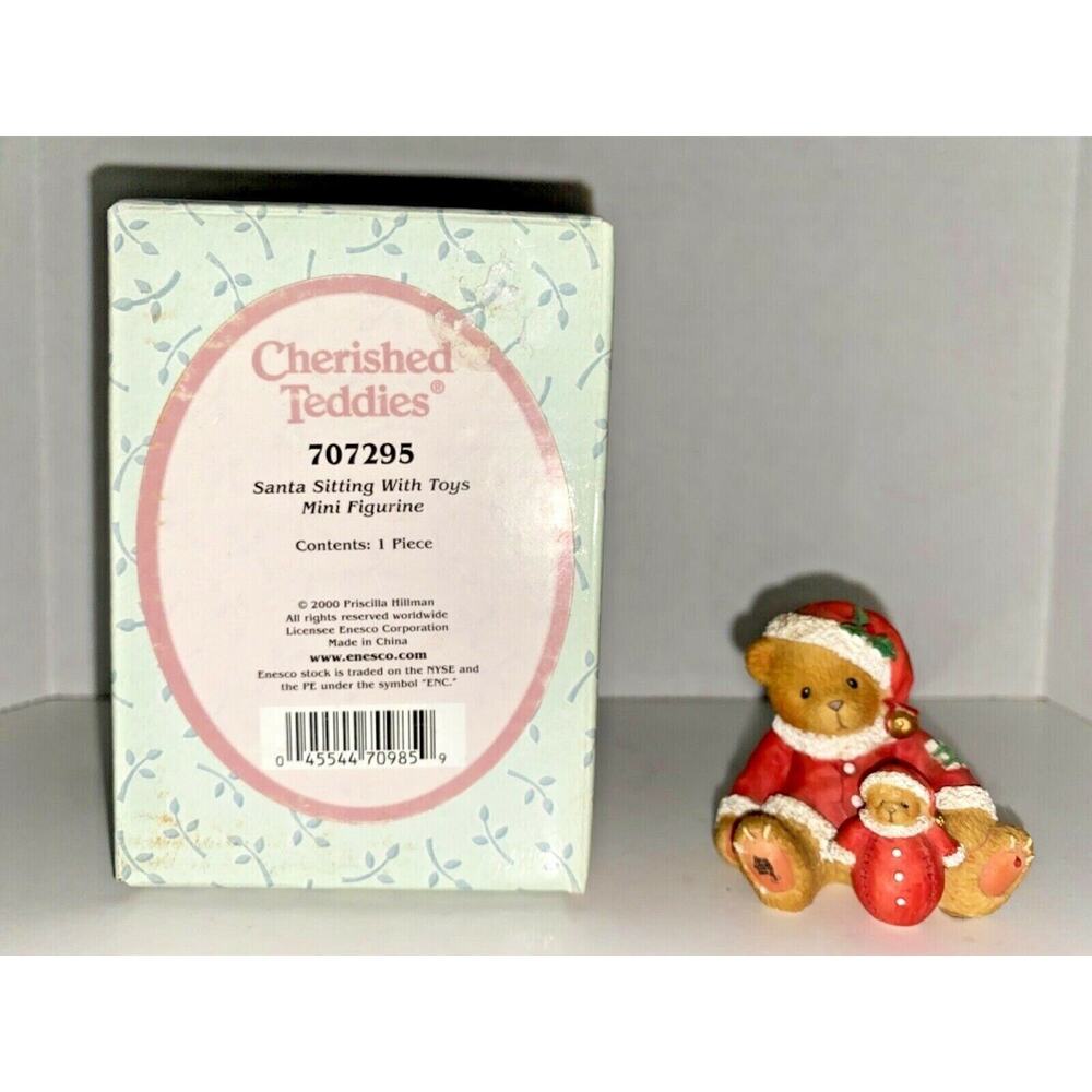 Cherished Teddies Santa Sitting With Toys Mini Figurine U8